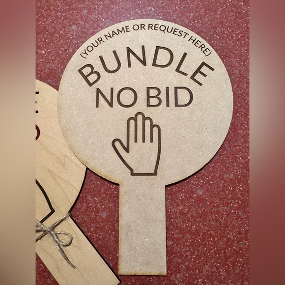 Customized Handmade Wood “Bundle No Bid” signs approx 9-11” tall - Picture 13 of 13